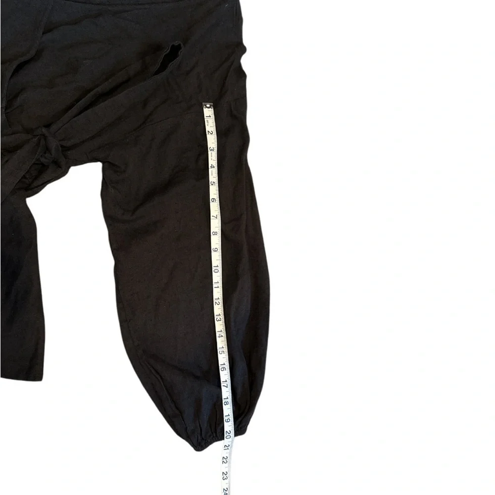 Free People Black wrap around top